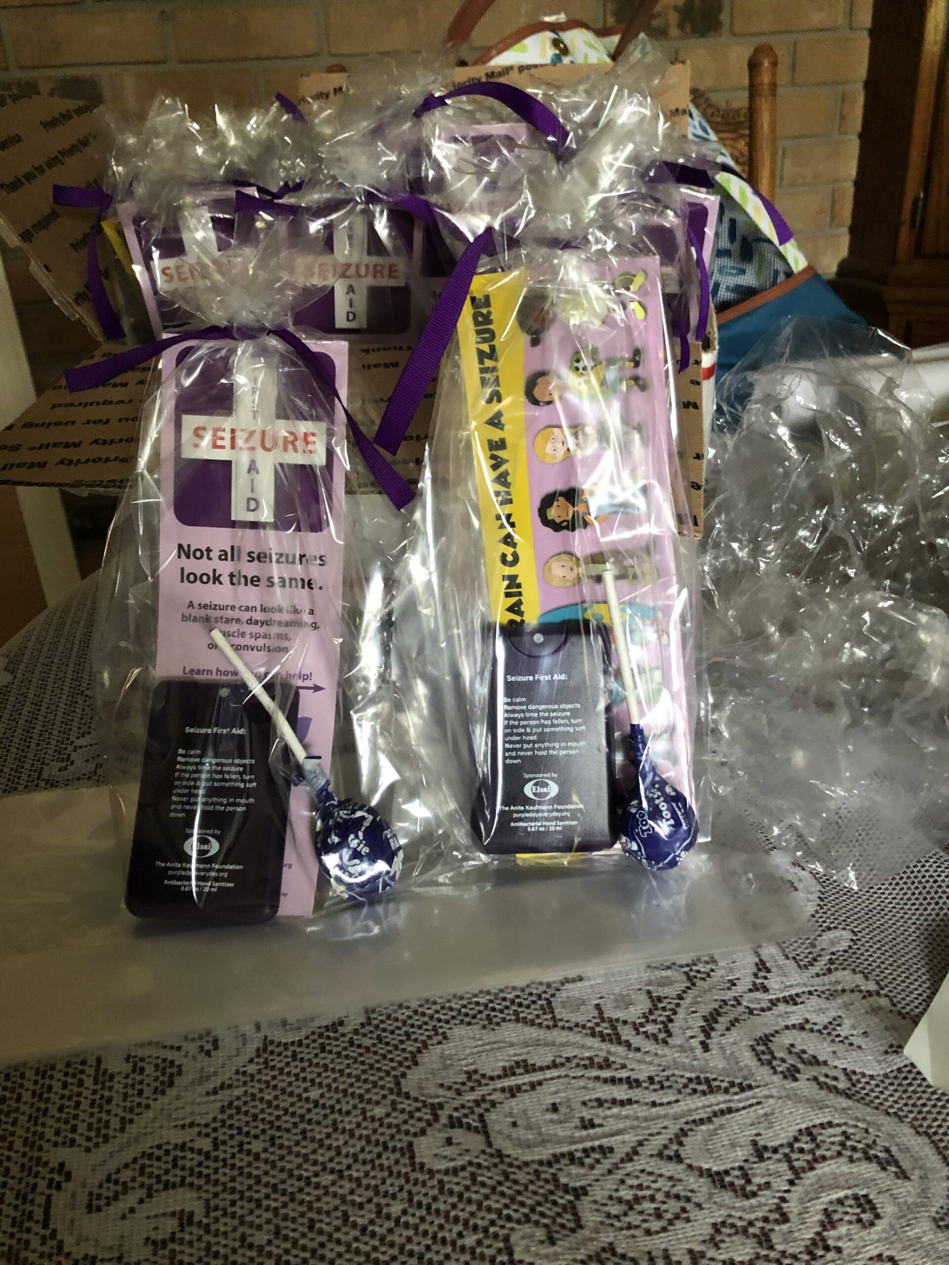 Goody bags for epilepsy awareness